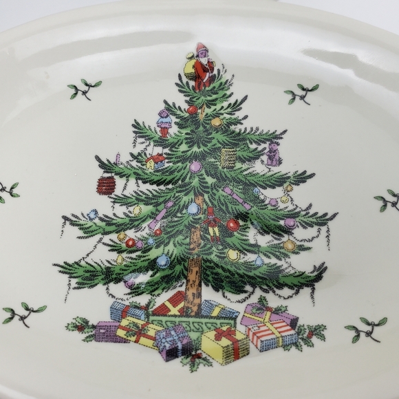 Vintage Spode Christmas Tree Soapdish and Matching Stemmed Glass - Picture 3 of 6